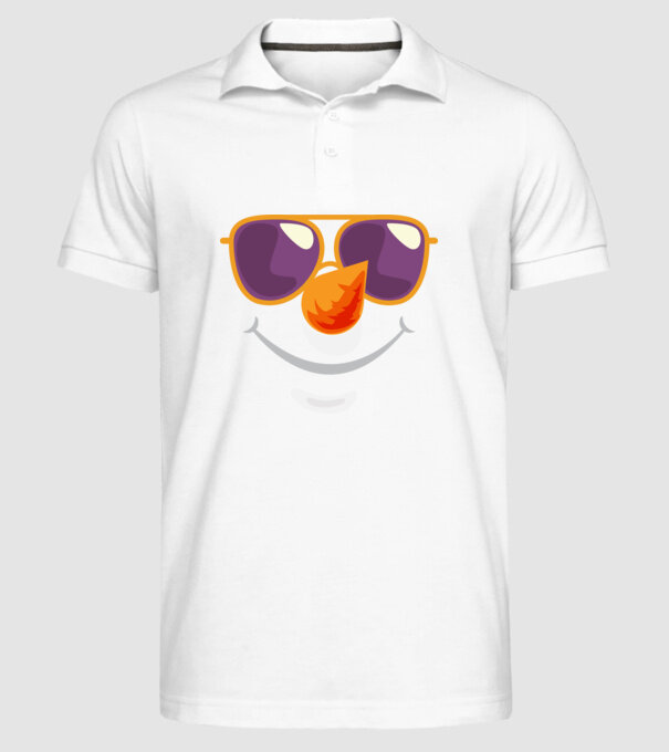 Snowman face model alb pe tricou