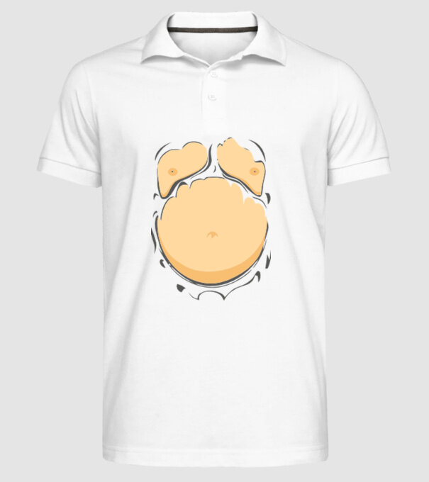 Burtă de bere model alb pe tricou