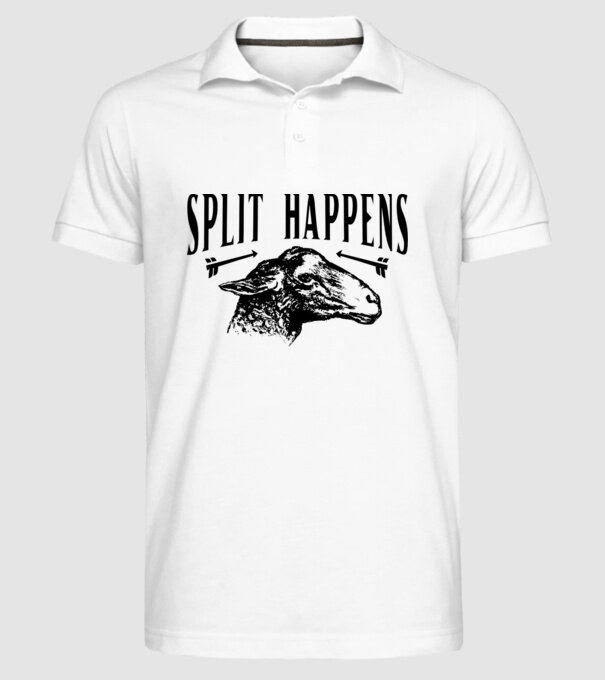 Split happens model alb pe tricou