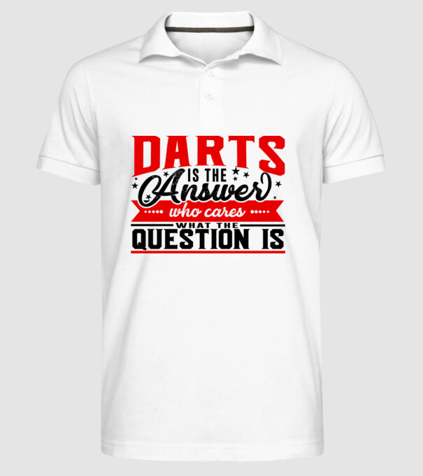 Sport is the answer DARTS model alb pe tricou