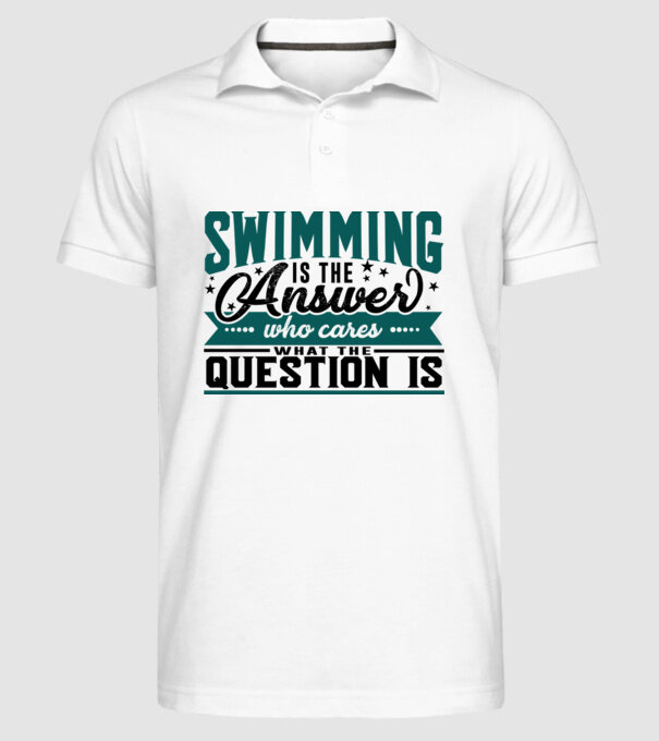 Sport is the answer ÎNOTĂTOR model alb pe tricou