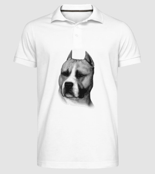 Staffordshire Terrier model alb pe tricou
