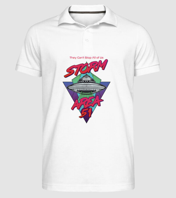 storm area 51 ufo model alb pe tricou