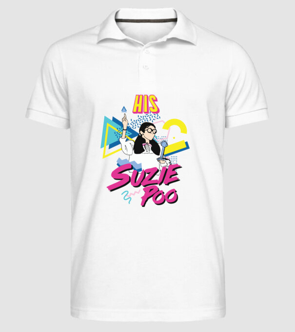 Stranger couple 80s retro Suzie model alb pe tricou