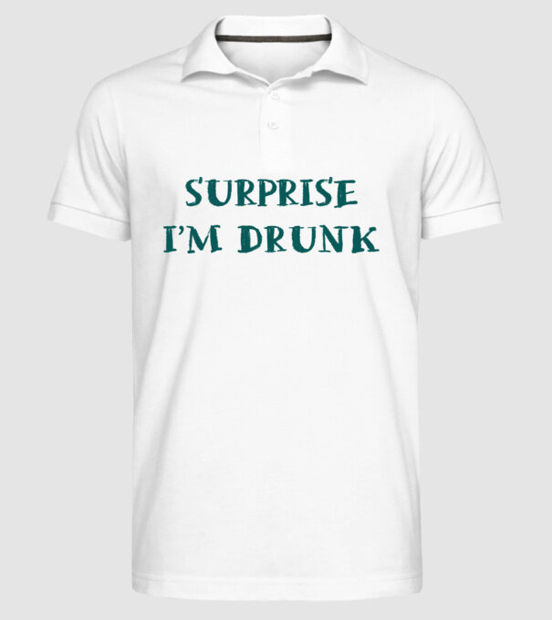 Surprise im drunk model alb pe tricou
