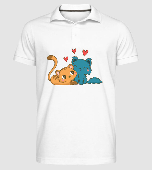 PISICUȚE ÎNDRĂGOSTITE 1 model alb pe tricou