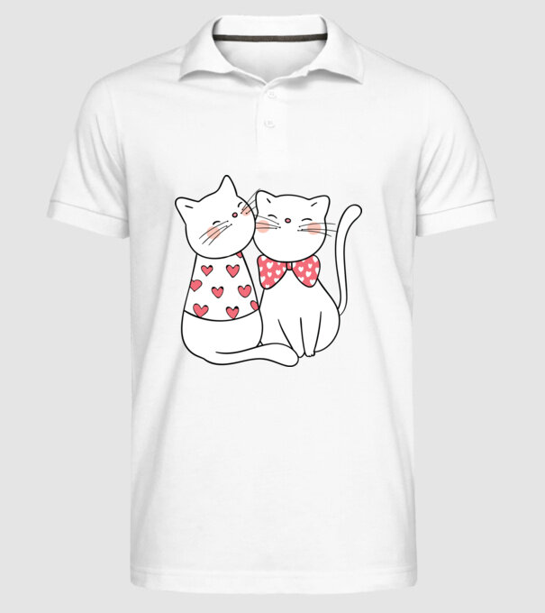 PISICUȚE ÎNDRĂGOSTITE 5 model alb pe tricou