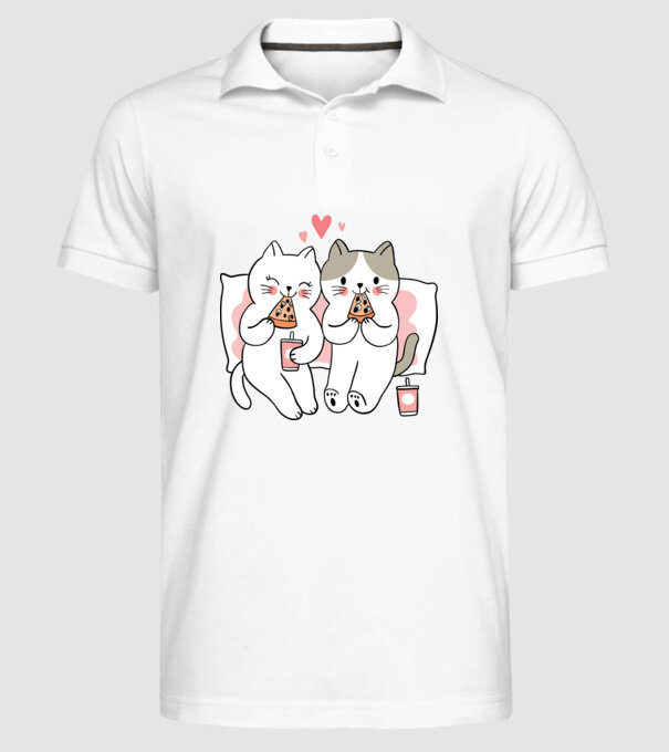 PISICUȚE ÎNDRĂGOSTITE 6 model alb pe tricou