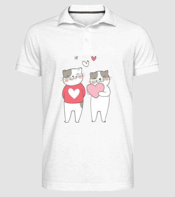 PISICUȚE ÎNDRĂGOSTITE 8 model alb pe tricou