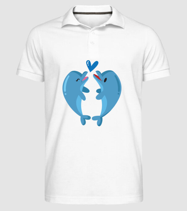 DELFINI ÎNDRĂGOSTIȚI model alb pe tricou