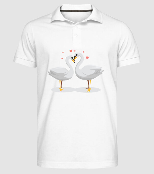 LEBEDE ÎNDRĂGOSTITE model alb pe tricou