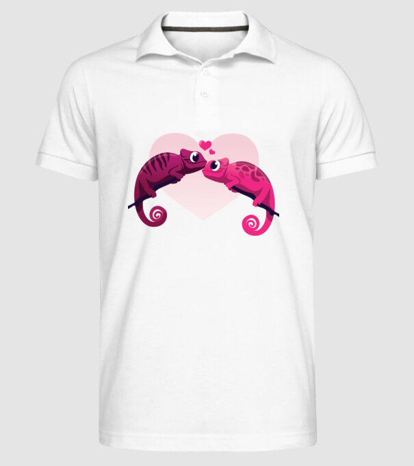 CAMELEONI ÎNDRĂGOSTIȚI model alb pe tricou