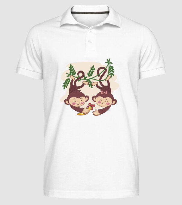 MAIMUȚE ÎNDRĂGOSTITE model alb pe tricou