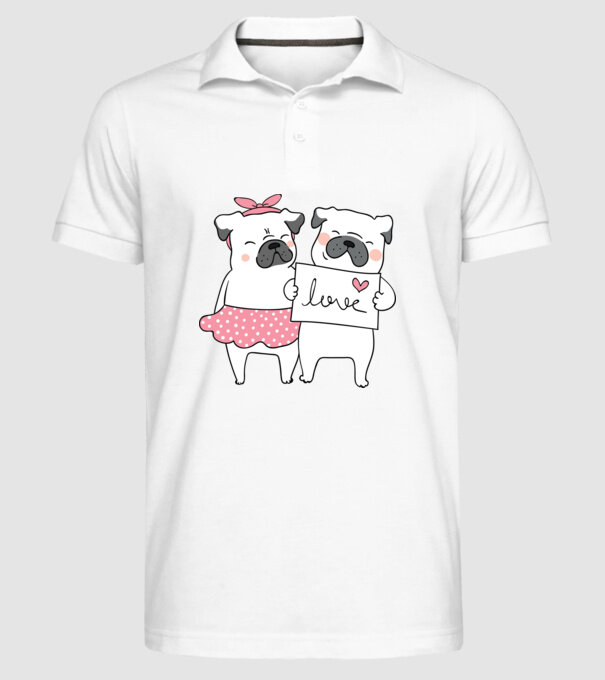 MOPȘI ÎNDRĂGOSTIȚI 2 model alb pe tricou