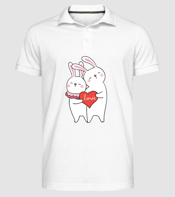 IEPURAȘI ÎNDRĂGOSTIȚI 2 model alb pe tricou
