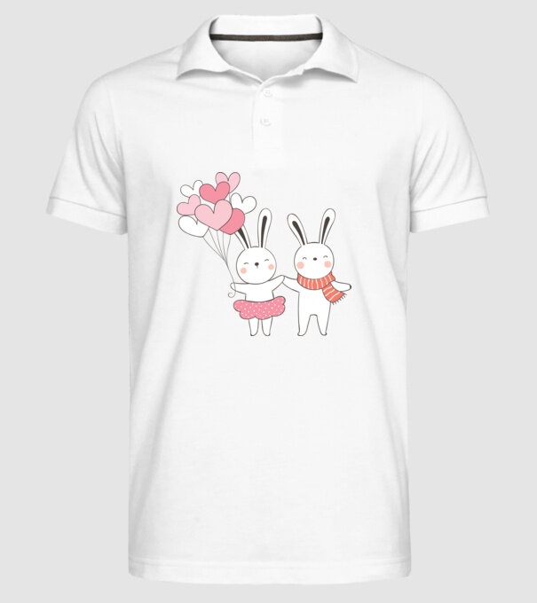 IEPURAȘI ÎNDRĂGOSTIȚI 3 model alb pe tricou