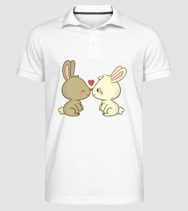 IEPURAȘI ÎNDRĂGOSTIȚI model alb pe tricou