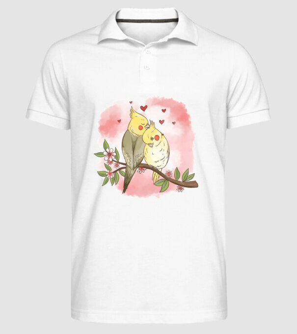 PAPAGALI ÎNDRĂGOSTIȚI 3 model alb pe tricou