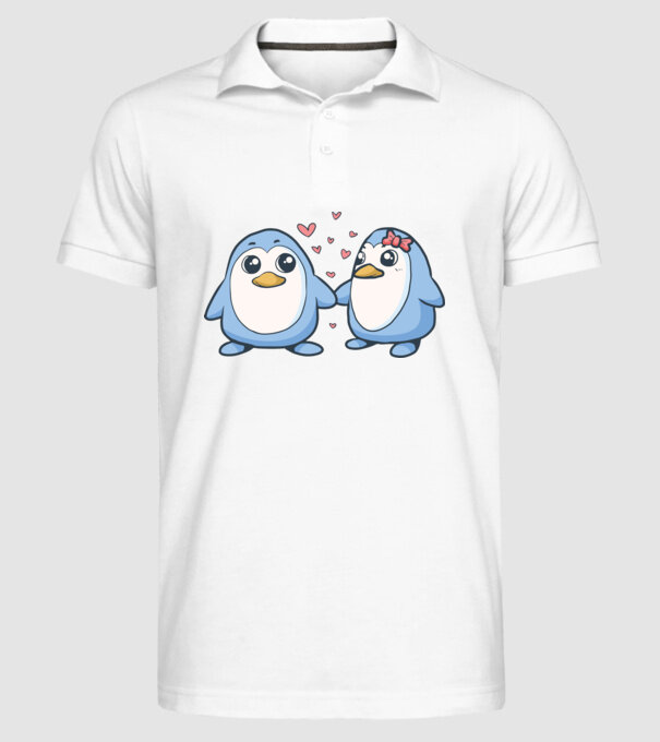 PINGUIN ÎNDRĂGOSTIT 2 model alb pe tricou