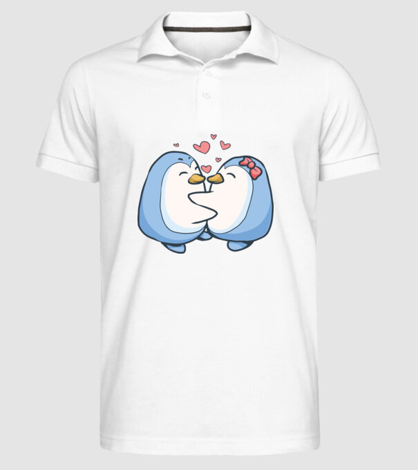 PINGUIN ÎNDRĂGOSTIT 3 model alb pe tricou