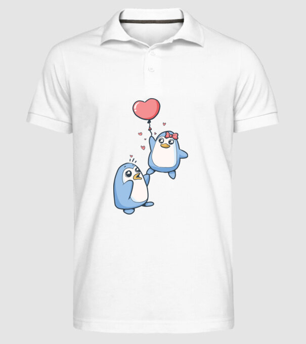PINGUIN ÎNDRĂGOSTIT 4 model alb pe tricou