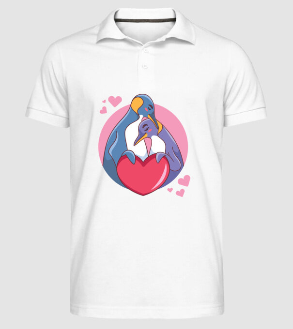 PINGUIN ÎNDRĂGOSTIT 5 model alb pe tricou