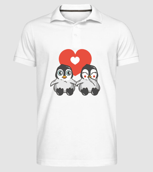 PINGUINI ÎNDRĂGOSTIȚI 7 model alb pe tricou