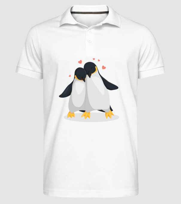 PINGUINI ÎNDRĂGOSTIȚI 8 model alb pe tricou