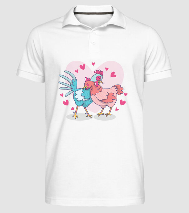 PUI ÎNDRĂGOSTIȚI model alb pe tricou