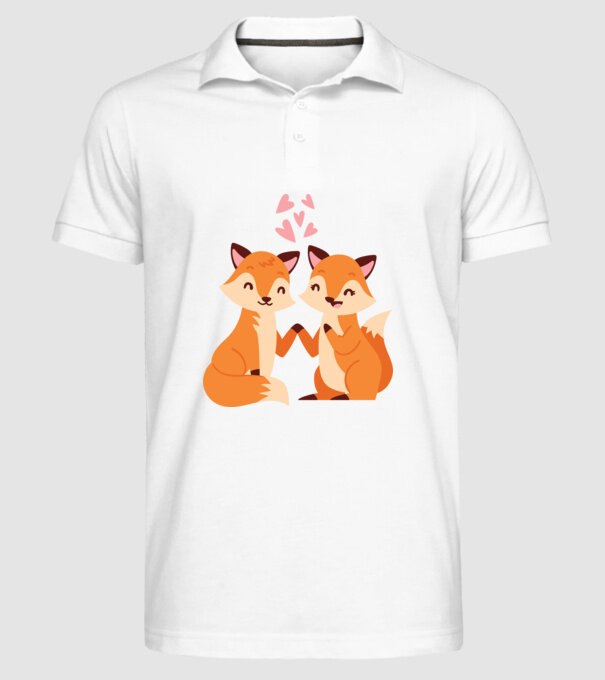 VULPI ÎNDRĂGOSTITE model alb pe tricou