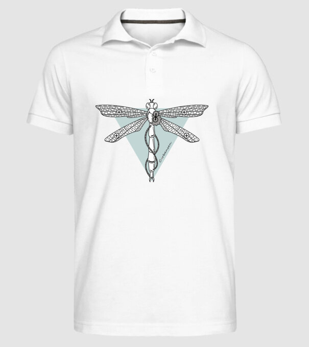 Libelulă model alb pe tricou