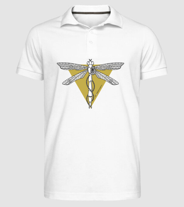 Libelulă model alb pe tricou