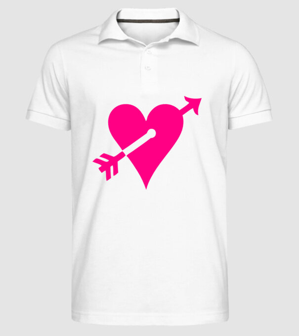 inimă model alb pe tricou