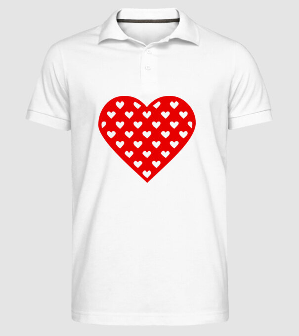 Inimă în inimă model alb pe tricou