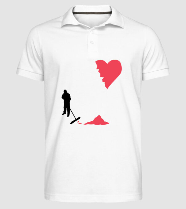 Curățător de inimi model alb pe tricou