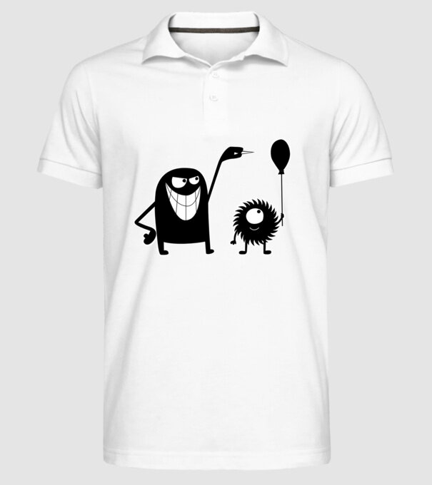 Szornyelde - Balon model alb pe tricou