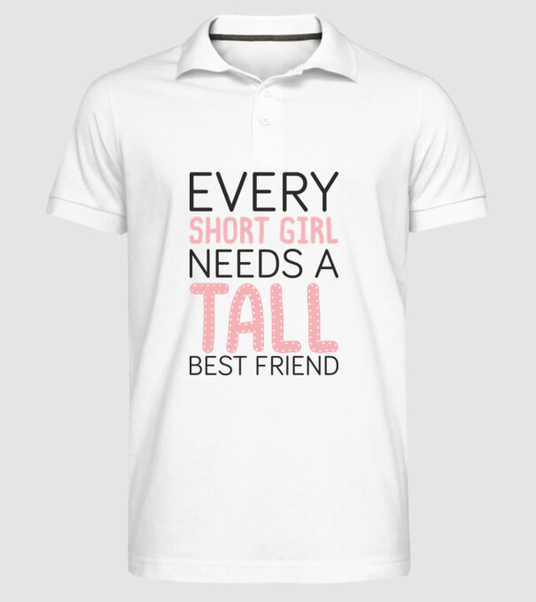 Tall Friend model alb pe tricou
