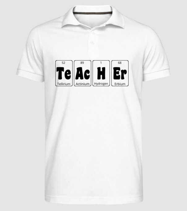 Teacher periodic model alb pe tricou