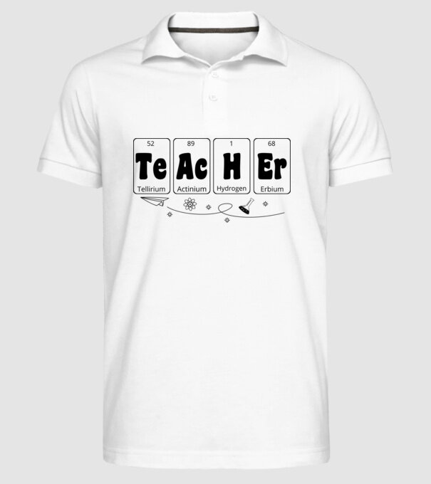 Teacher periodic model alb pe tricou