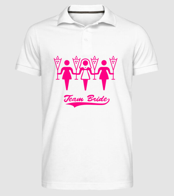 Team Bride model alb pe tricou