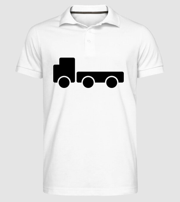 Camion model alb pe tricou