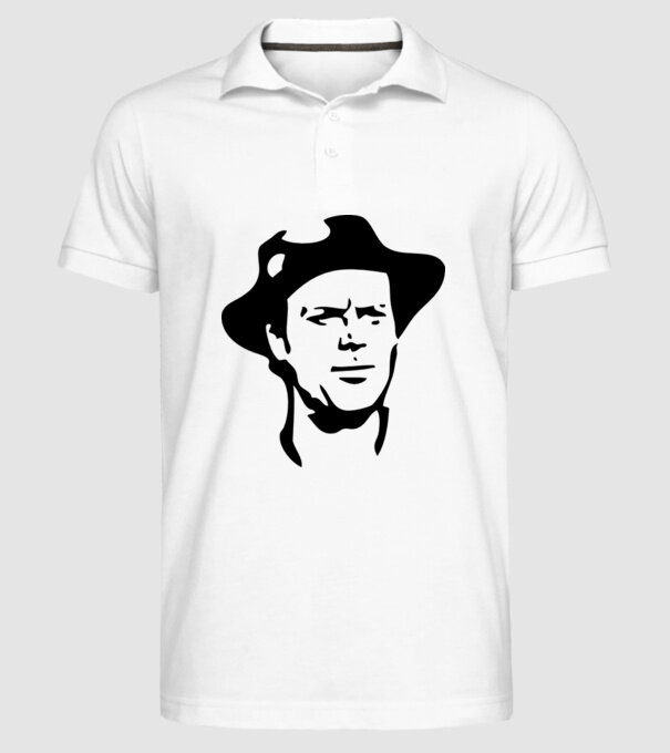 Terence Hill model alb pe tricou