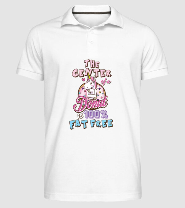 The center of a donut model alb pe tricou