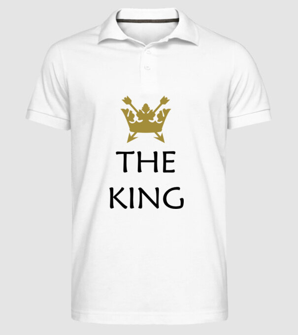 The King model alb pe tricou