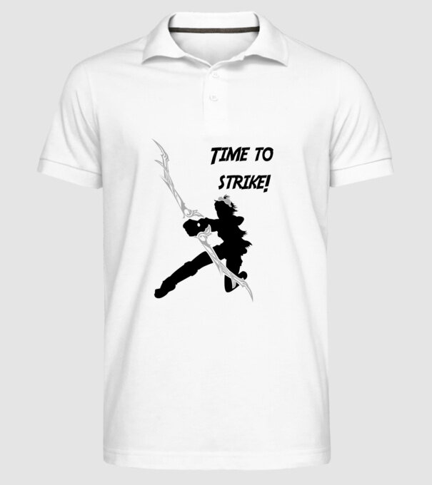 Time to strike model alb pe tricou