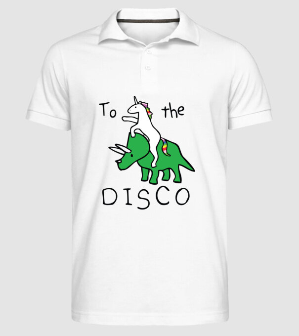 To the disco! model alb pe tricou
