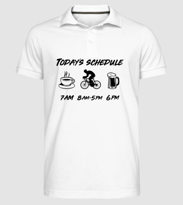 Todays schedule model alb pe tricou