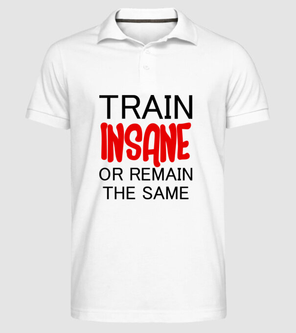 train insane model alb pe tricou