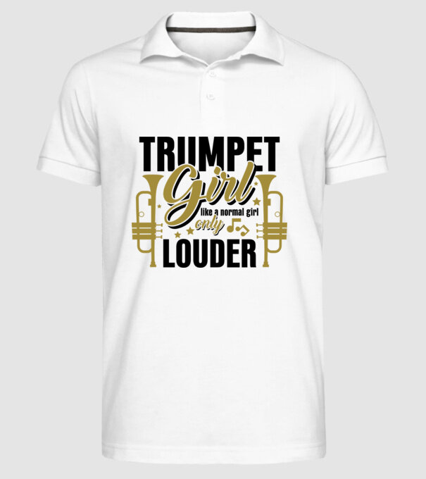 Trumpet girl model alb pe tricou