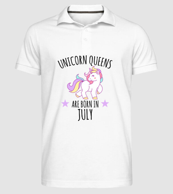 Unicorn queens are born in - July model alb pe tricou